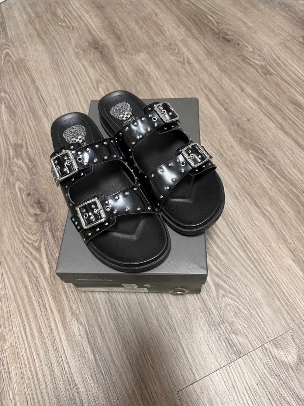Vince Camuto Studded Double Buckle Sandal